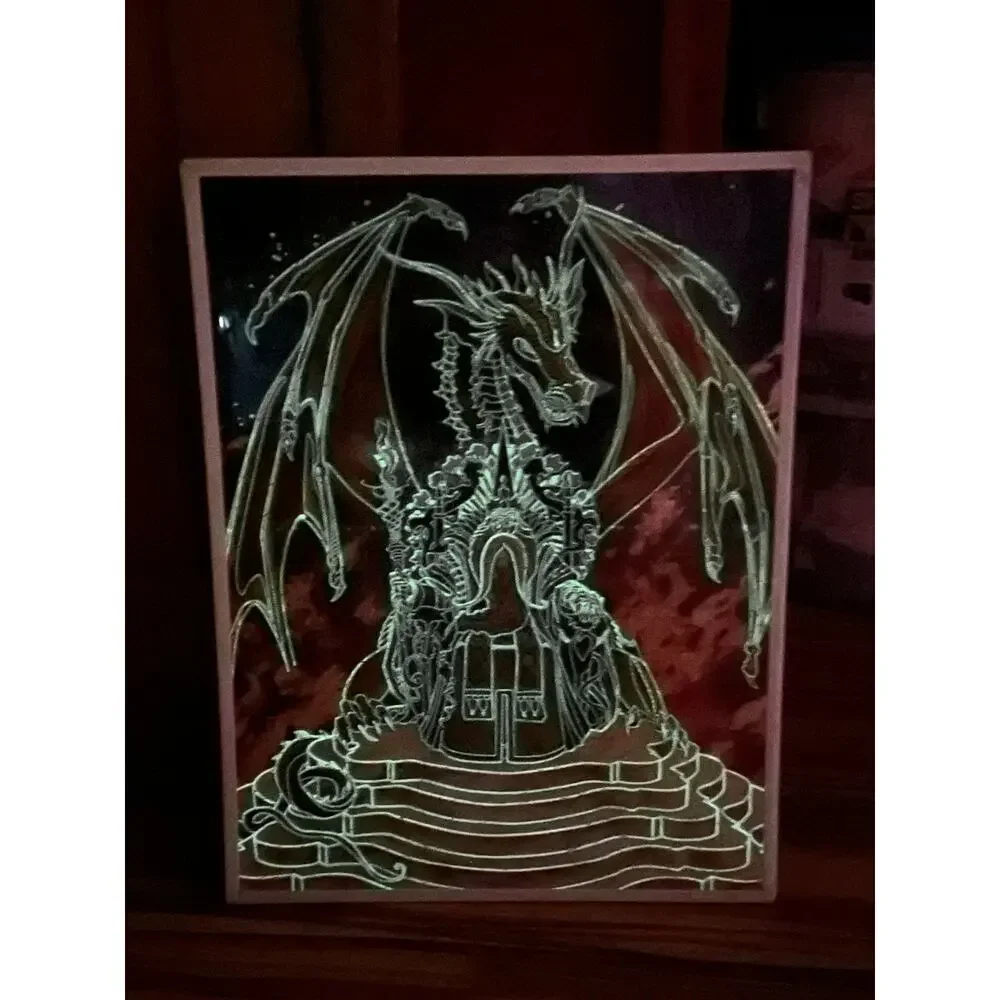 Vintage Glow In The Dark Wizard Dragon Puzzle Framed